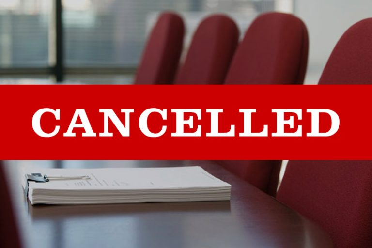 August 2023 Meetings Cancelled